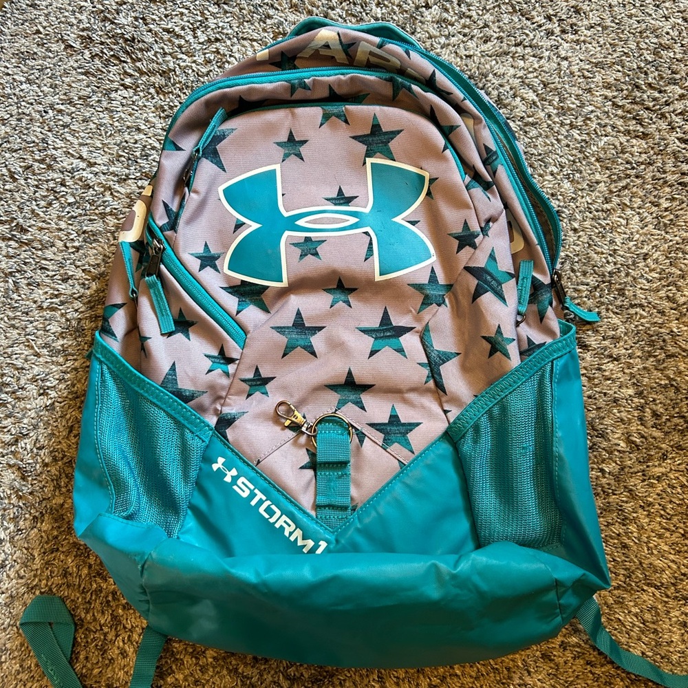 Under Armour Teal and Gray Starry Backpack